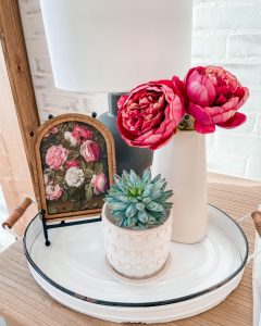 Framed art, floral and trays at Real Deals