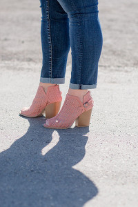 Blush Wooden Heel, Peep Toe Shoes | Real Deals